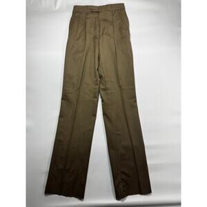 NWT Jos A. Bank Men's Traveler's Collection Pleated Brown Wool Dress Pants - 28R